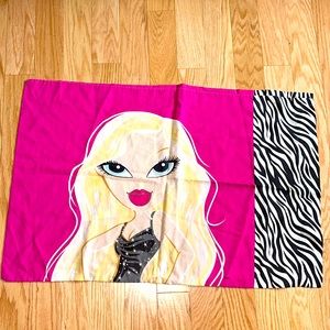 Bratz pink zebra print pillow case